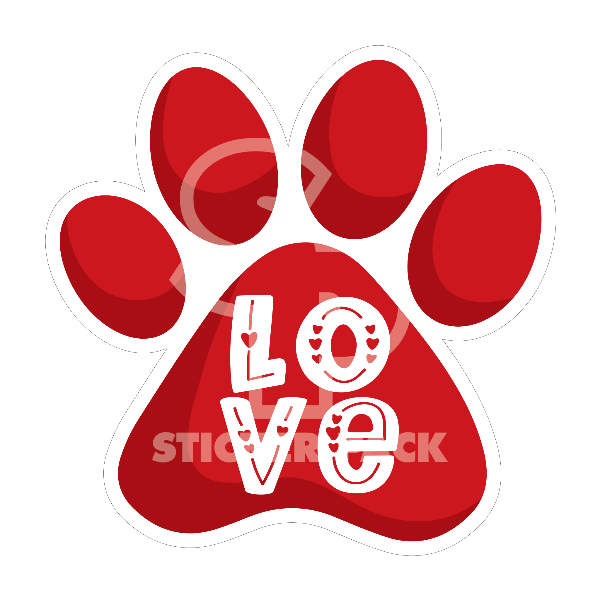 Large Pet Love Paw Sticker Pack - Ideal for Multiple Surfaces