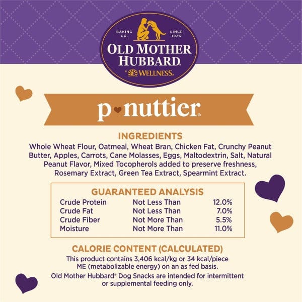 Wellness Old Mother Hubbard Premium Oven-Baked P-Nuttier Dog Biscuits for Small Dogs