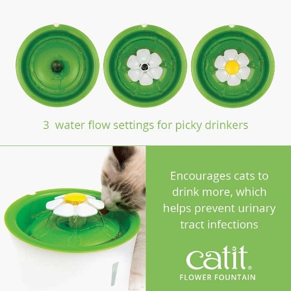 Catit Flower-Style Water Fountain for Feline Companions