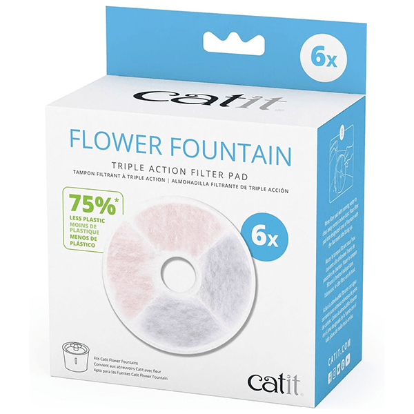 Catit Flower Fountain Triple Function Filter Pads for Enhanced Pet Water Quality