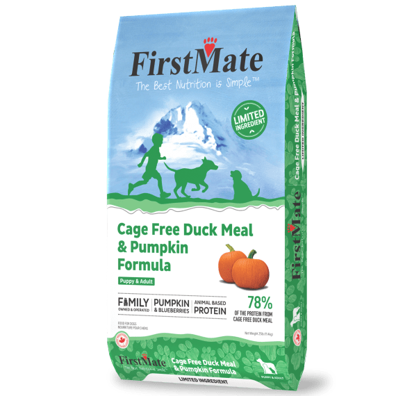 FirstMate Limited Ingredient Diet Cage Free Duck Meal and Pumpkin Formula Premium Dry Dog Food