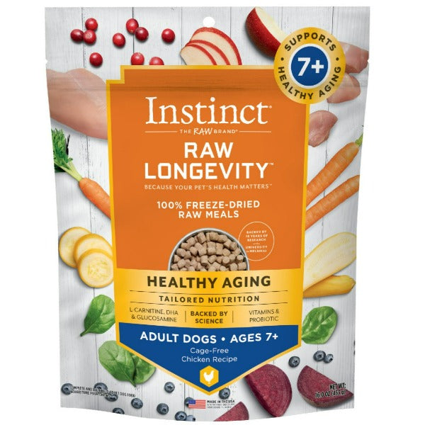 Instinct Raw Longevity Freeze - Dried Chicken Recipe for Adult Dogs 7+