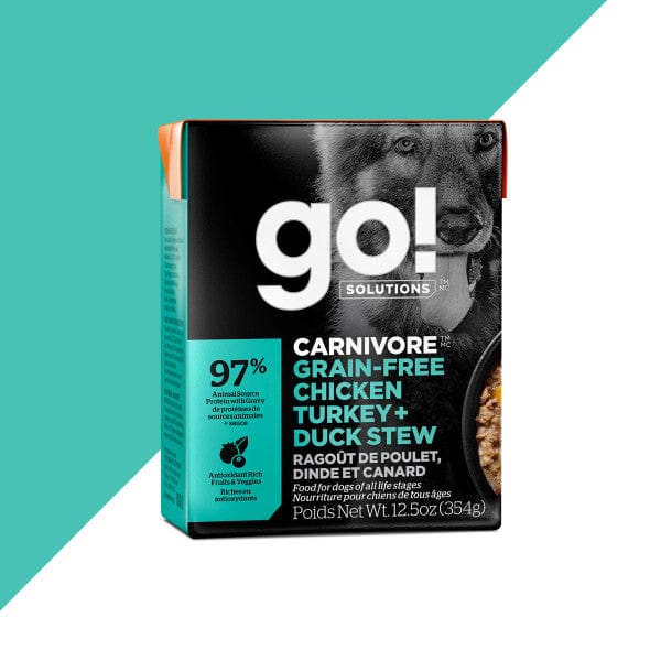 Go! Solutions Grain-Free Carnivore Chicken, Turkey & Duck Stew Wet Dog Food, 12.5oz