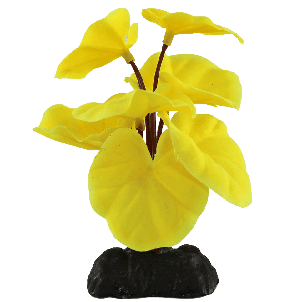 Yellow Cardamine Silk Artificial Betta Fish Aquarium Decorative Plant Set of 4
