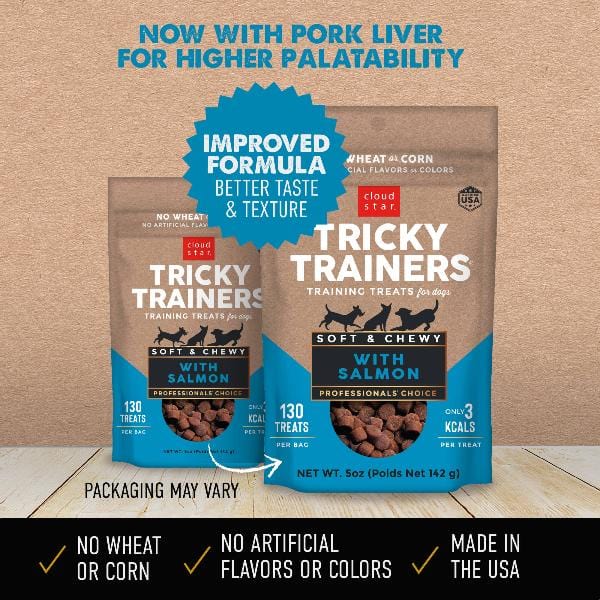 Cloud Star Salmon-Flavored Soft and Chewy Dog Training Treats - Tricky Trainers