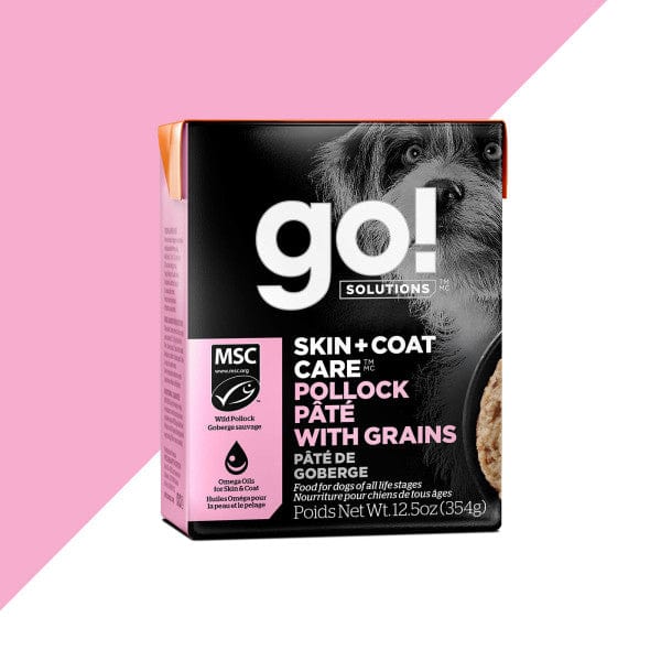 Go! Solutions 12.5oz Grain-Included Pollock Pate Wet Dog Food for Skin & Coat Care