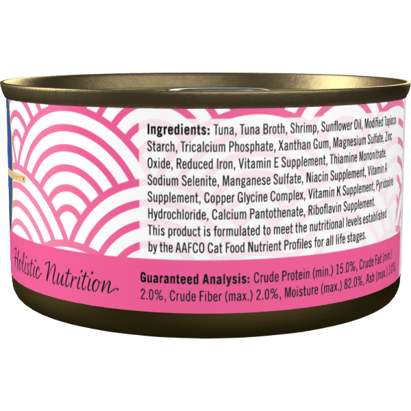 Delicious Canned Cat Food: Scrumptious Tuna Dinner with Shrimp