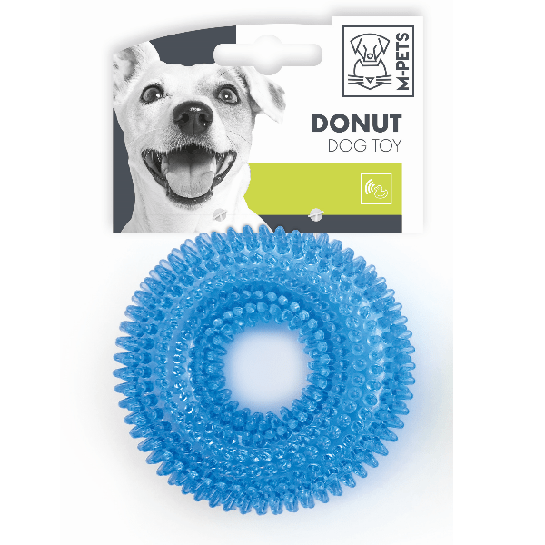 M-PETS Colorful Assorted Donut Squeaky Dog Toy for Small/Medium Dogs