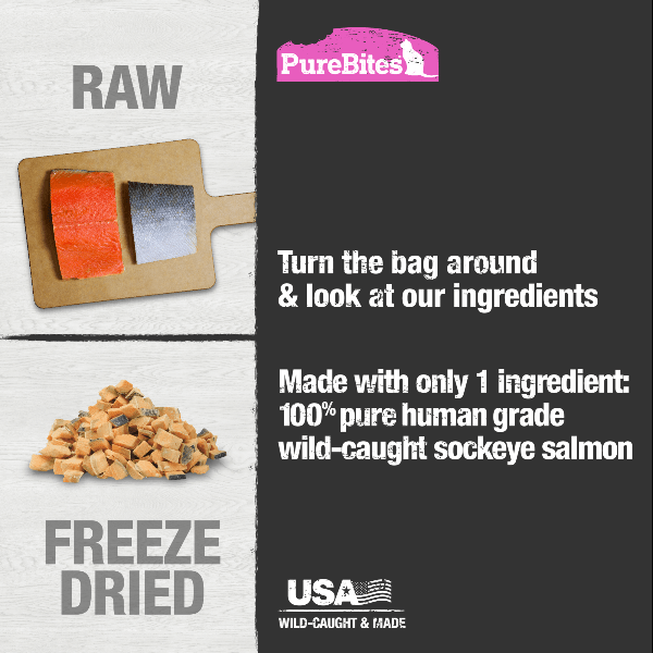PureBites Freeze - Dried Wild - Caught Sockeye Salmon High - Value Cat Treats