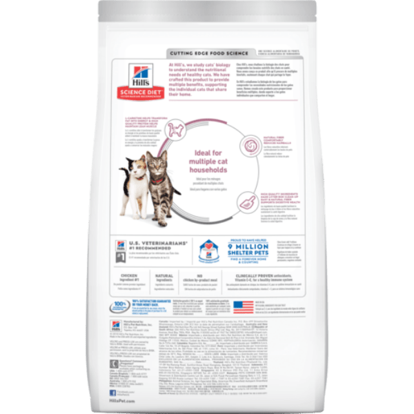 Hill's Science Diet Adult Dry Cat Food with Chicken for Multiple Benefits