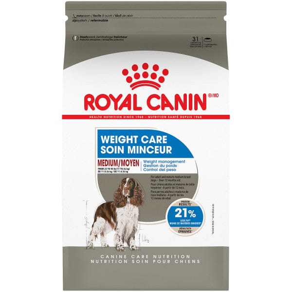 Royal Canin Premium Dry Dog Food for Medium Adult Dogs with Weight Care, 30lb Bag