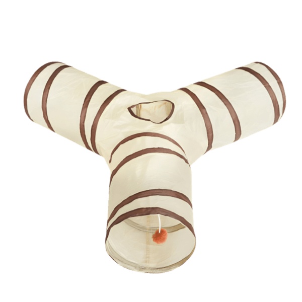 Meow N Roll Soft Beige Cat Tunnel for Endless Play