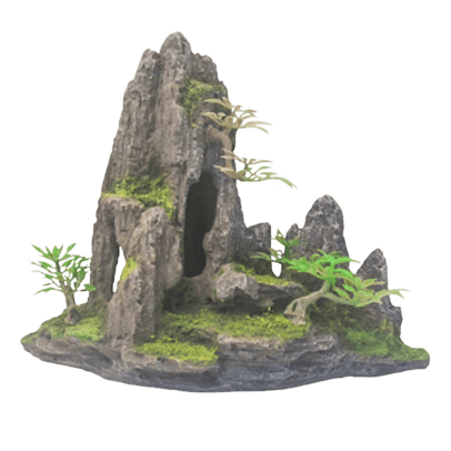 Fish Gear Safe and Fade-Resistant Rock Hill Aquarium and Terrarium Ornament