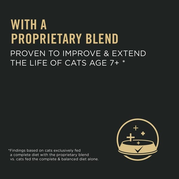 Purina Pro Plan Premium Adult 7+ Dry Cat Food with Chicken & Rice Blend, 3.2lb Package