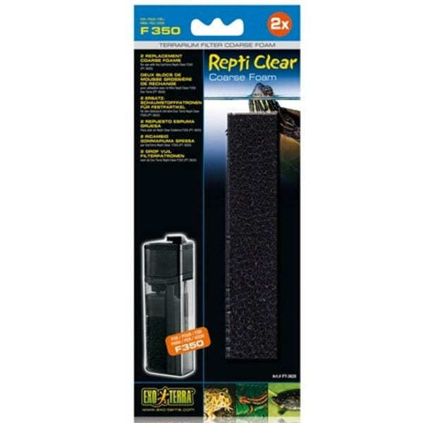 Exo Terra Repti Clear F250/F350 2-Pack Replacement Foams for Terrarium Filters