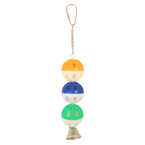 Tweeters Colorful Lattice-Ball with Bells Bird Cage Toy for Entertaining Your Feathered Friends