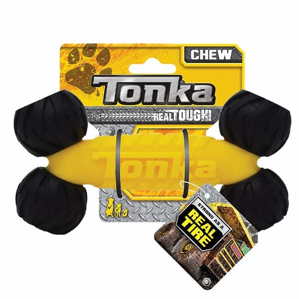 Durable Tonka Heavy - Duty Rubber Dog Bone Toy for Energetic Pups