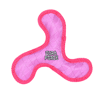 Tuffy DuraForce Jr. Pink Plush Boomerang-Style Dog Toy for Interactive Play