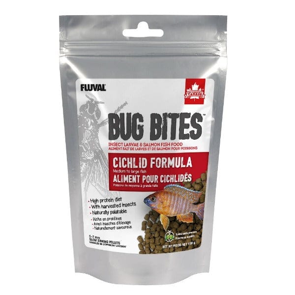 Fluval Bug Bites Slow Sinking Pellet Fish Food for Cichlids, 100 Gram Pack