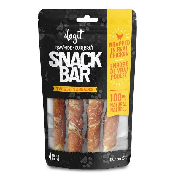 Dogit Chicken-Wrapped Snack Bar Twists: All-Natural Dog Treats