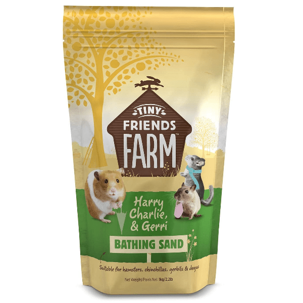High - Quality Absorbent Bathing Sand for Chinchillas, Hamsters, Gerbils and Degus by Tiny Friends Farm