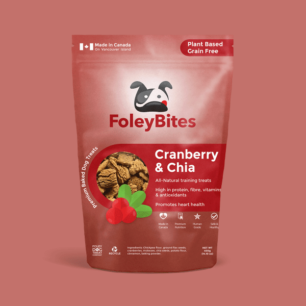 Premium Cranberry & Chia Baked Dog Treats by Foley - Plant - Based & Grain - Free