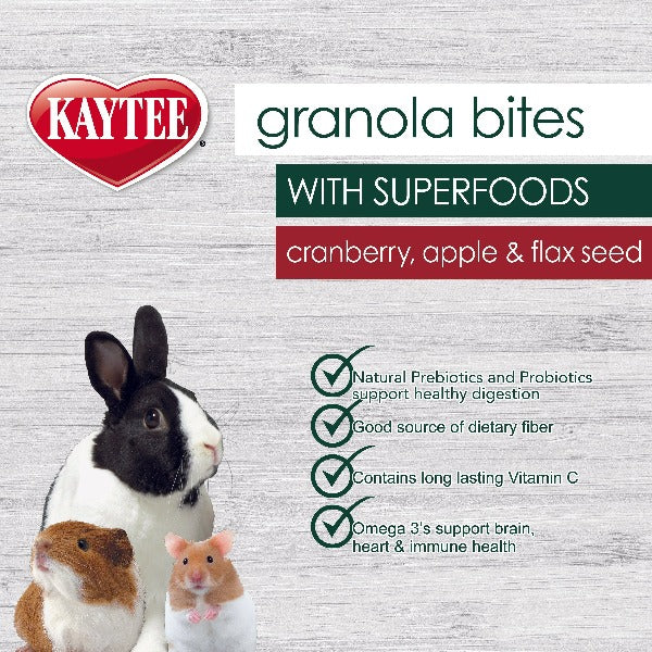 Kaytee Pet Superfood Granola Bites with Cranberries, Apples, and Flax Seeds