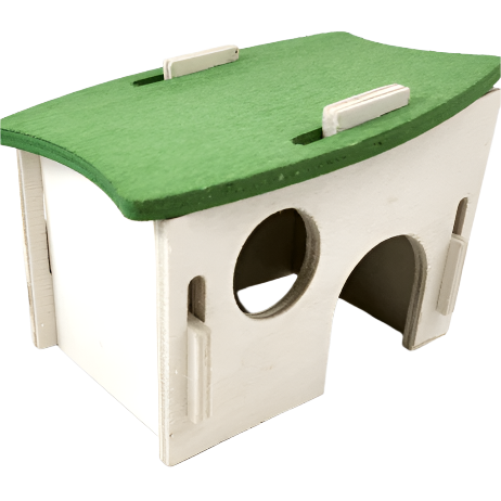 Cozy and Easy - to - Assemble Spruce Wood House for Small Pets like Hamsters and Mice in Moss Hollow Style