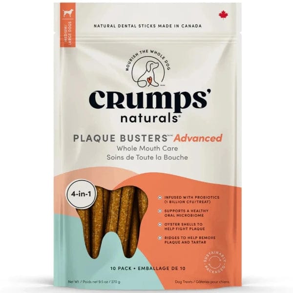 Crumps' Naturals Advanced Whole Mouth Dental Sticks for Dogs - Plaque Busters with Probiotics
