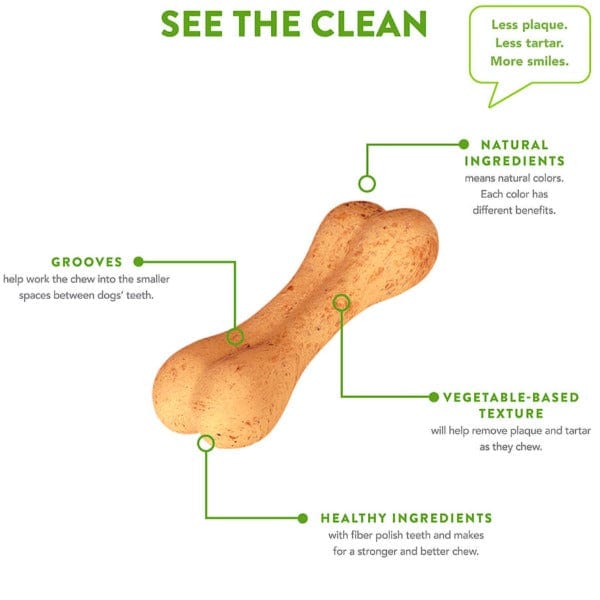 Whimzees Natural Rice Bone Dental Chew for Medium-Large Dogs