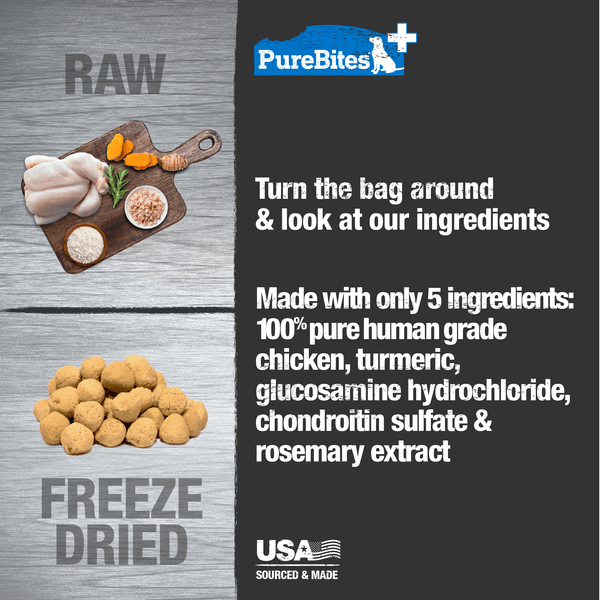 PureBites Freeze - Dried Hip & Joint Dog Treats, USA - Made with 5 Ingredients