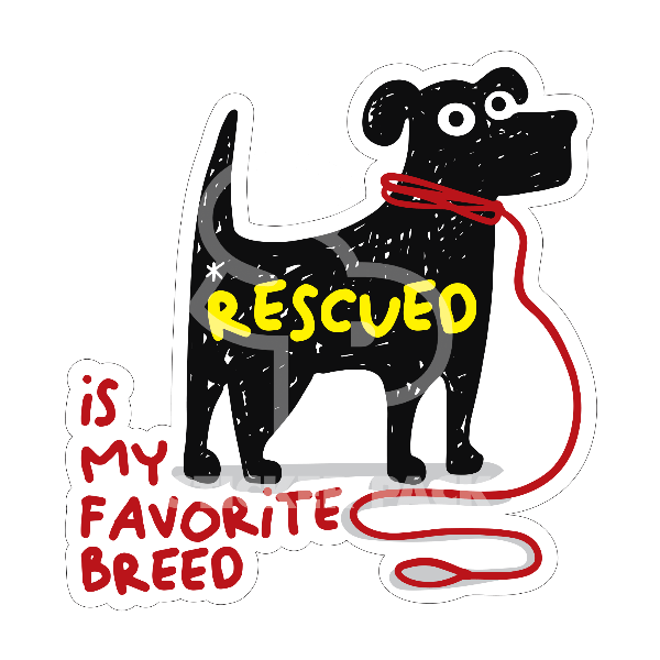 Matte Finish Dog Sayings Sticker Pack - 'Rescued is my Favorite Breed' Small Stickers