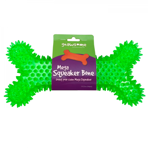 Gnawsome Mega Squeaker Dog Chew Bone - Ideal Interactive Toy for Canines