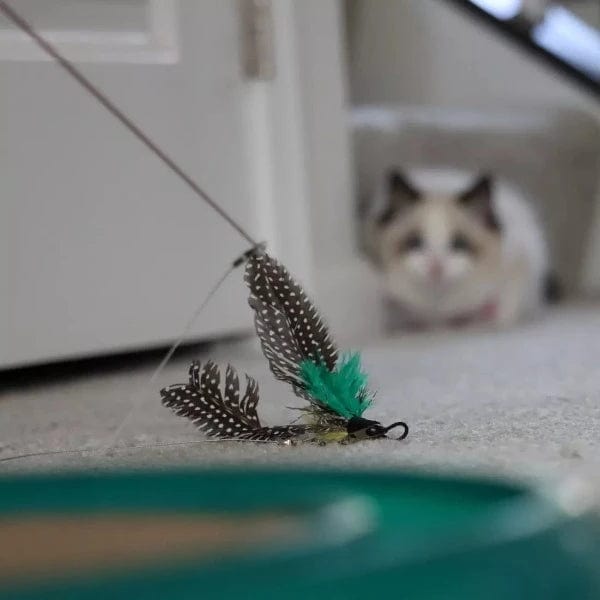 Turbo Extendable Flying Feather Teaser Cat Toy for Active Play