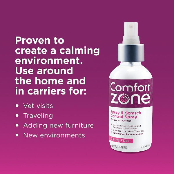 Comfort Zone Cat Calming Spray for Scratching & Urine Marking Control
