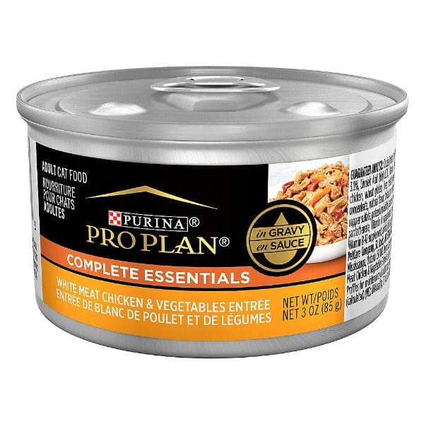 Purina Pro Plan Complete Essentials 85g Canned Adult Cat Food with White Meat Chicken & Vegetables in Gravy
