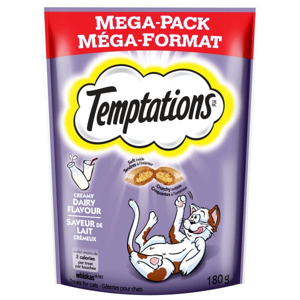 Temptations Creamy Dairy Delight Cat Treats, a 180g Pack of Irresistible Feline Snacks