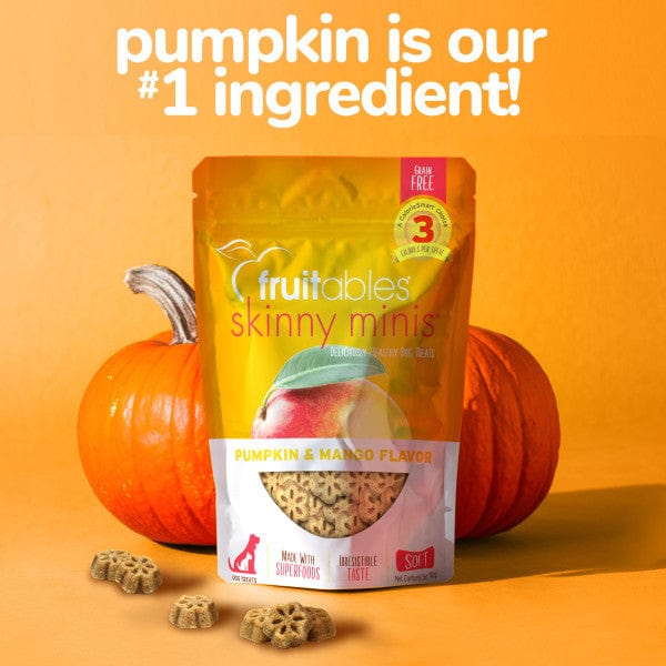 Fruitables Mini Skinny Dog Treats with Pumpkin & Mango Flavor