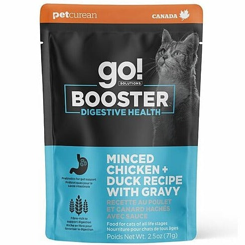 Go! Solutions High - Quality Digestive Health Booster Minced Chicken and Duck Wet Cat Food with Delicious Gravy