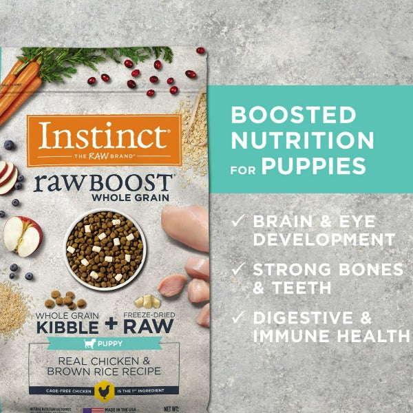 4.5lb Instinct Raw Boost Puppy Dry Food with Cage - Free Chicken & Brown Rice