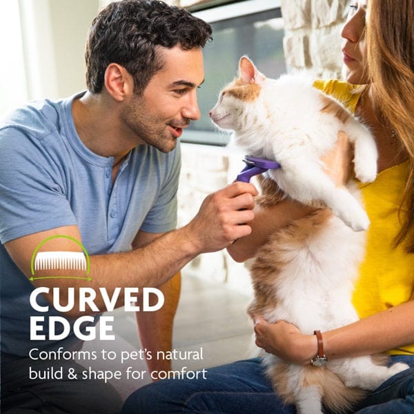 FURminator Cat DeShedding Tool - Ideal for Medium and Large Long - Haired Cats