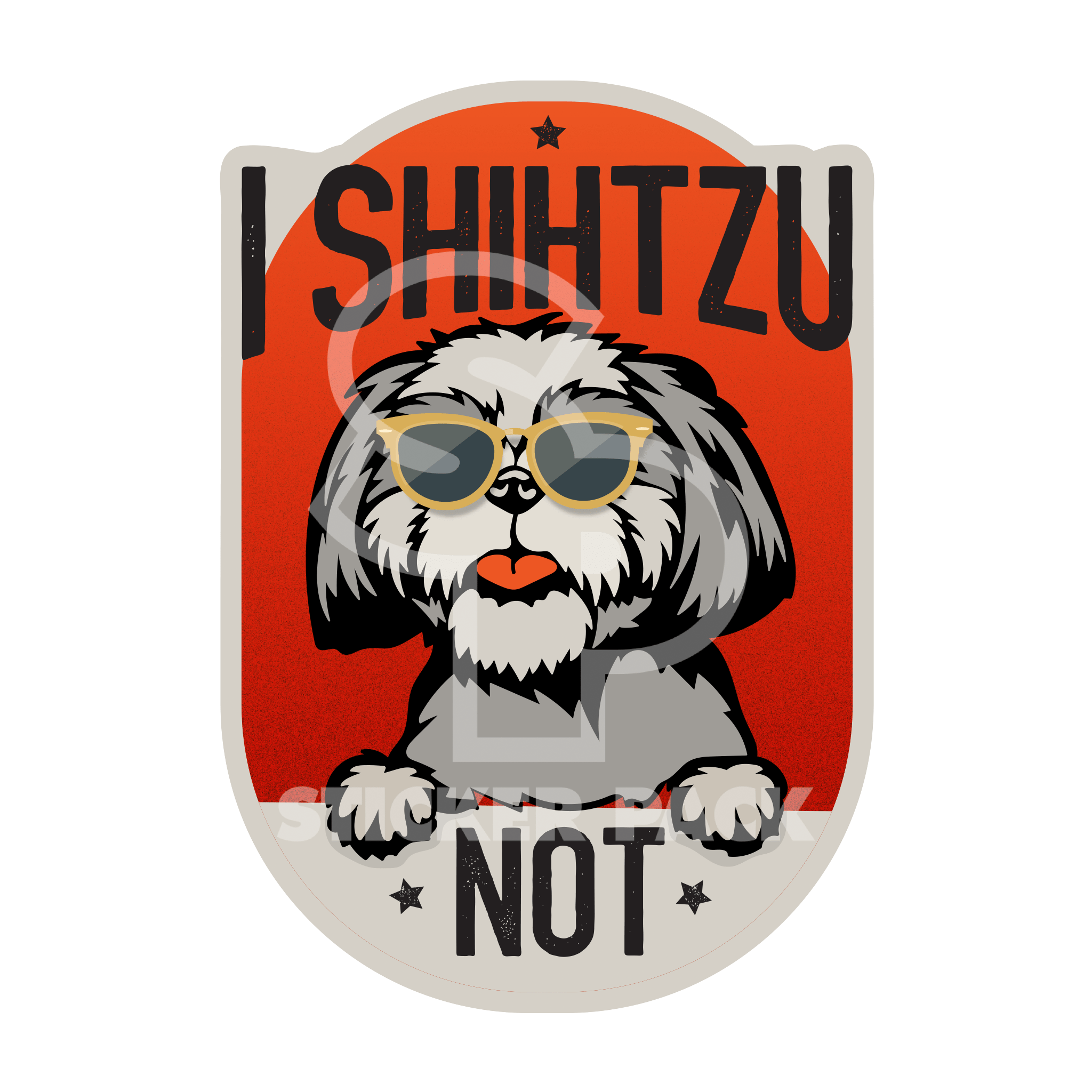 Large Shih Tzu Dog Sayings Matte Finish Sticker Pack