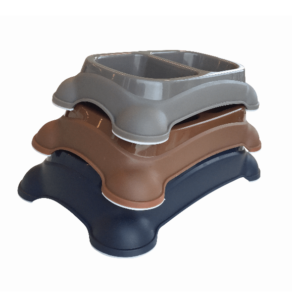 M-PETS High - Quality Plastic Double - Function Pet Feeding and Watering Bowl
