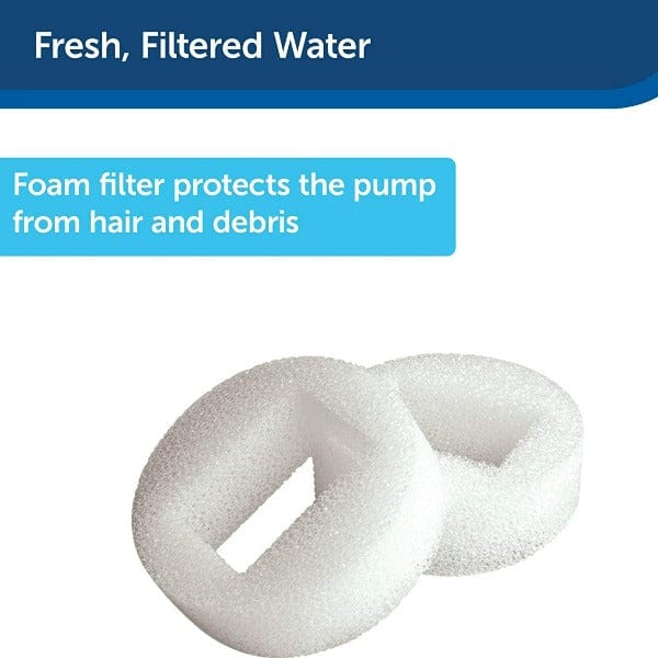 Drinkwell Two-Pack of Ceramic & 360 Stainless Steel Replacement Foam Filters for Pet Fountains