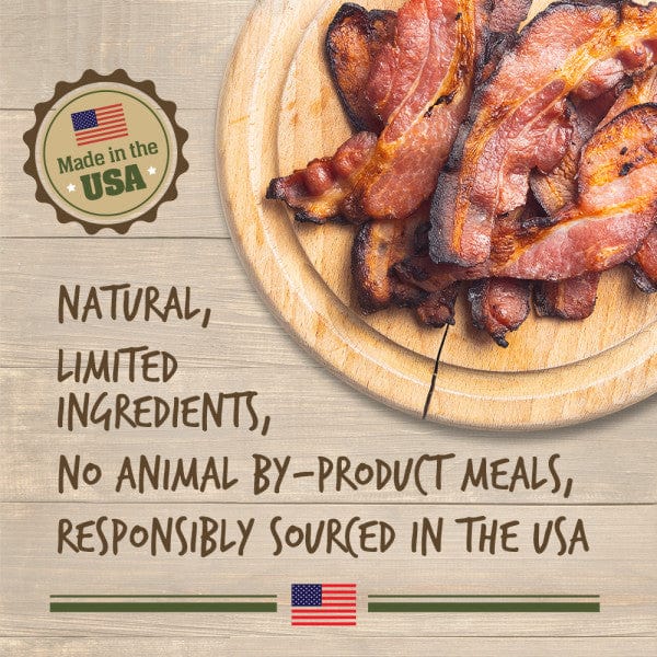 USA-Sourced Wildly Natural Whole Bacon Jerky Strips, Healthy Dog Treats