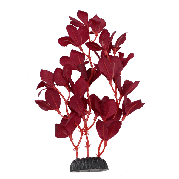 Red Bacopa Silk Aquarium Plant Decorative Fish Gear (Set of 8 Pieces)