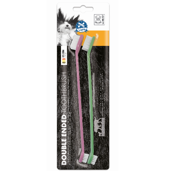 M-PETS Premium Double-Ended Toothbrush for Dogs and Cats