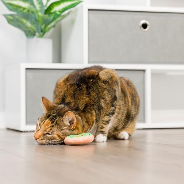 Huxley & Kent Lit Donut and Peppermint Candy Cat Plush Toy Set for Holiday Fun