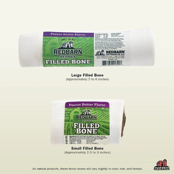 RedBarn All - Natural Dog Treat Filled Bone with Peanut Butter