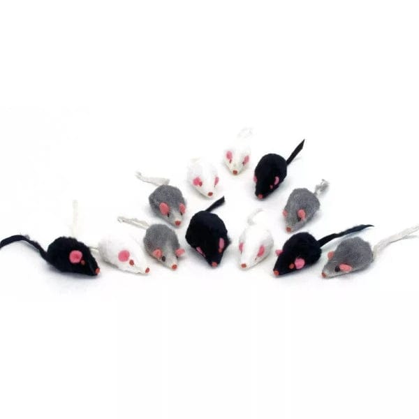 12-Piece Assorted Turbo Brand Mouse-Shaped Cat Toys Set for Interactive Cat Play